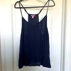 Lilly Pulitzer Navy Gauze Sleeveless Top XL
